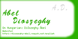 abel dioszeghy business card
