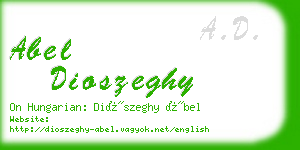 abel dioszeghy business card